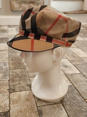 Burberry Nova Check Newsboy Cap, Authentic
